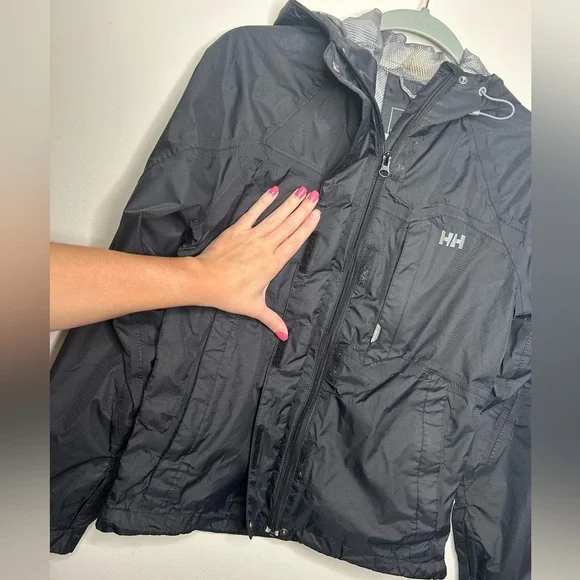 Helly Hansen Yu Ervik Waterproof Rain Full Zip Up Jacket in 990 Black size XS - Picture 9 of 14